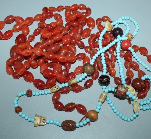 Mixed bead necklaces